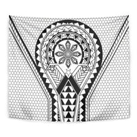 Philippines Batok Tribal Inspired Tattoo White Tapestry