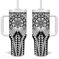 Philippines Batok Tribal Inspired Tattoo White Tumbler With Handle