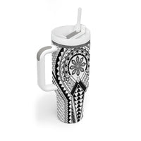 Philippines Batok Tribal Inspired Tattoo White Tumbler With Handle