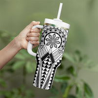 Philippines Batok Tribal Inspired Tattoo White Tumbler With Handle