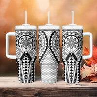 Philippines Batok Tribal Inspired Tattoo White Tumbler With Handle