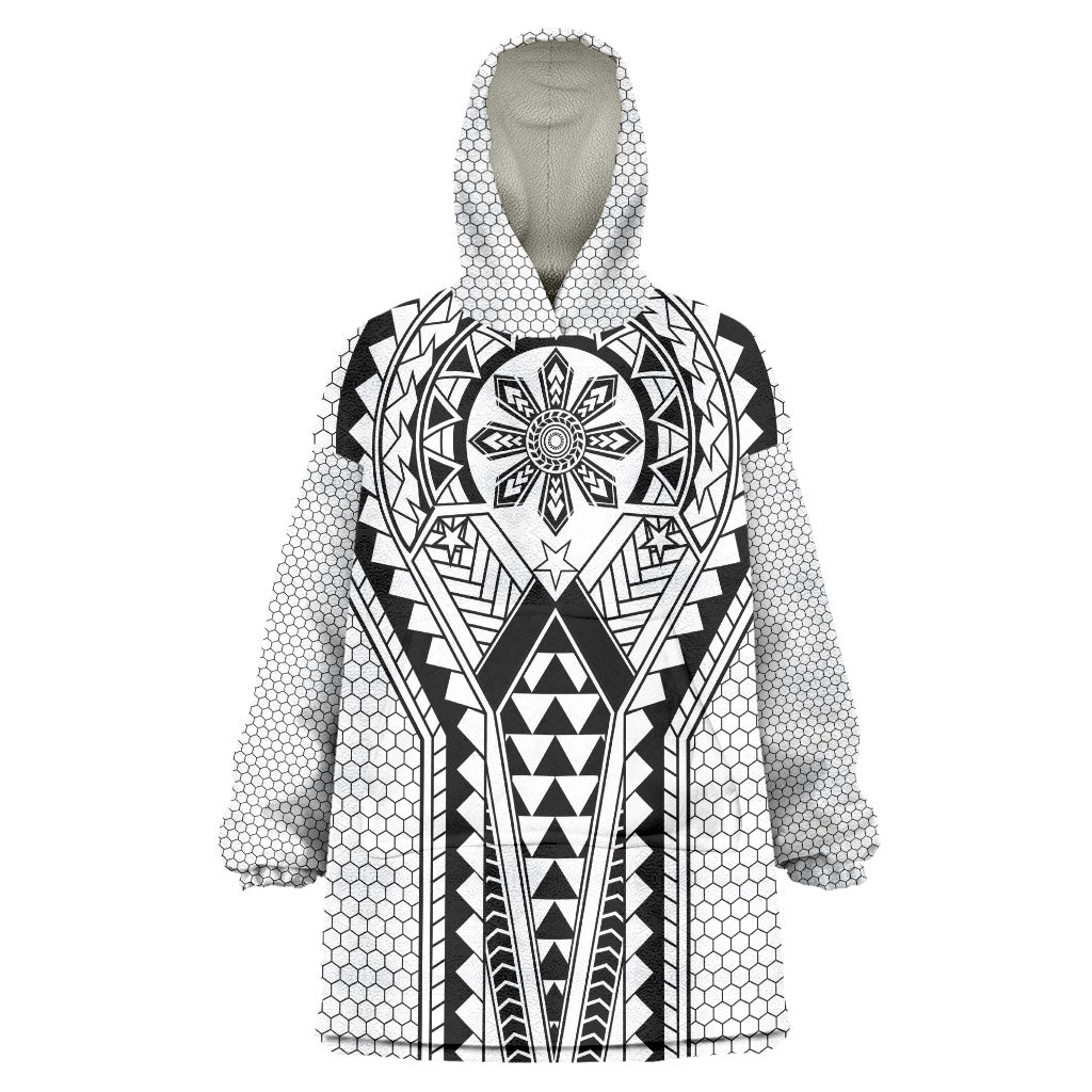 Philippines Batok Tribal Inspired Tattoo White Wearable Blanket Hoodie