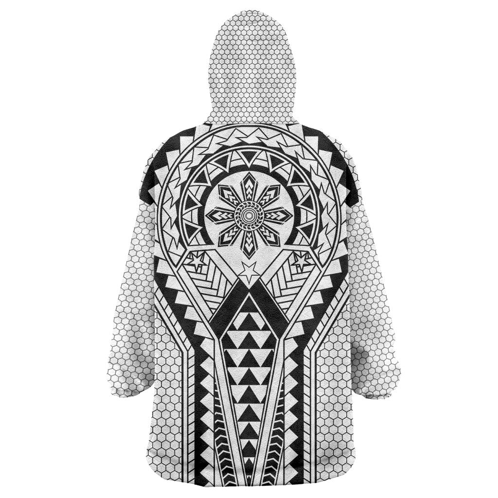 Philippines Batok Tribal Inspired Tattoo White Wearable Blanket Hoodie
