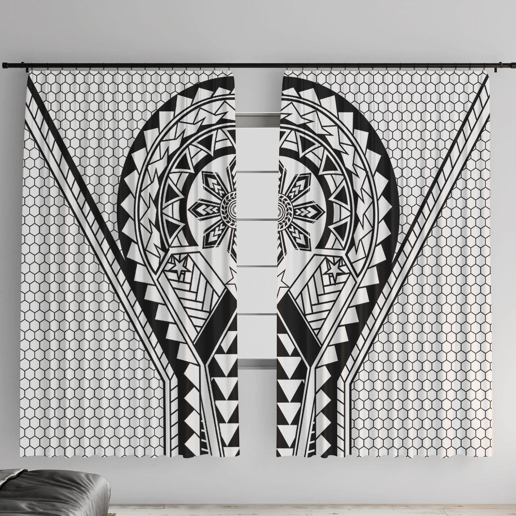 Philippines Batok Tribal Inspired Tattoo White Window Curtain