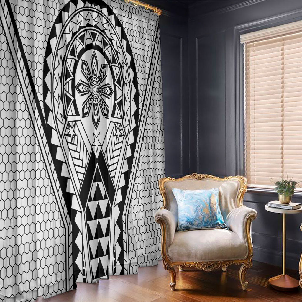 Philippines Batok Tribal Inspired Tattoo White Window Curtain