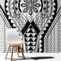 Philippines Batok Tribal Inspired Tattoo White Window Curtain
