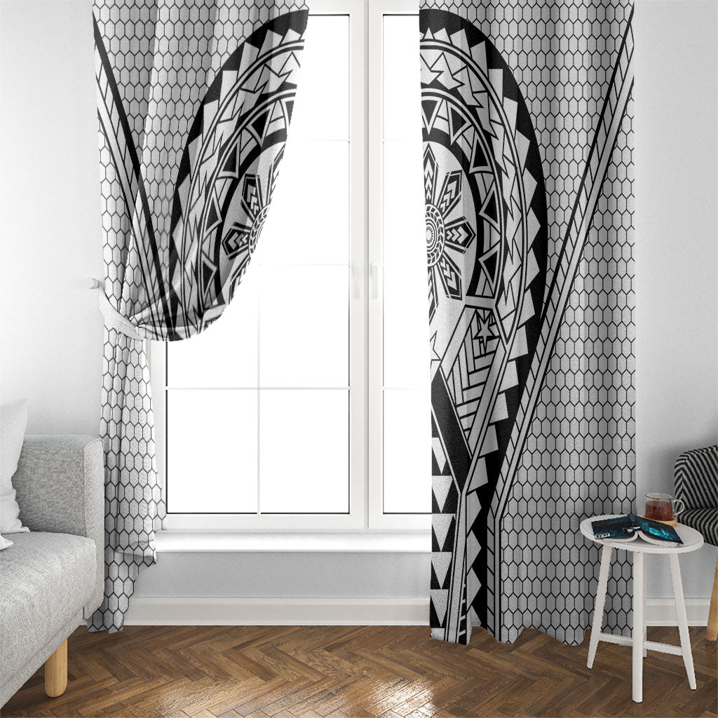 Philippines Batok Tribal Inspired Tattoo White Window Curtain
