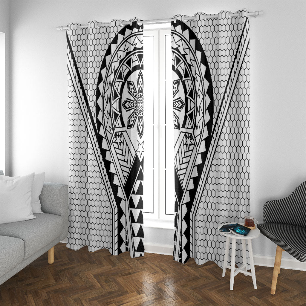 Philippines Batok Tribal Inspired Tattoo White Window Curtain