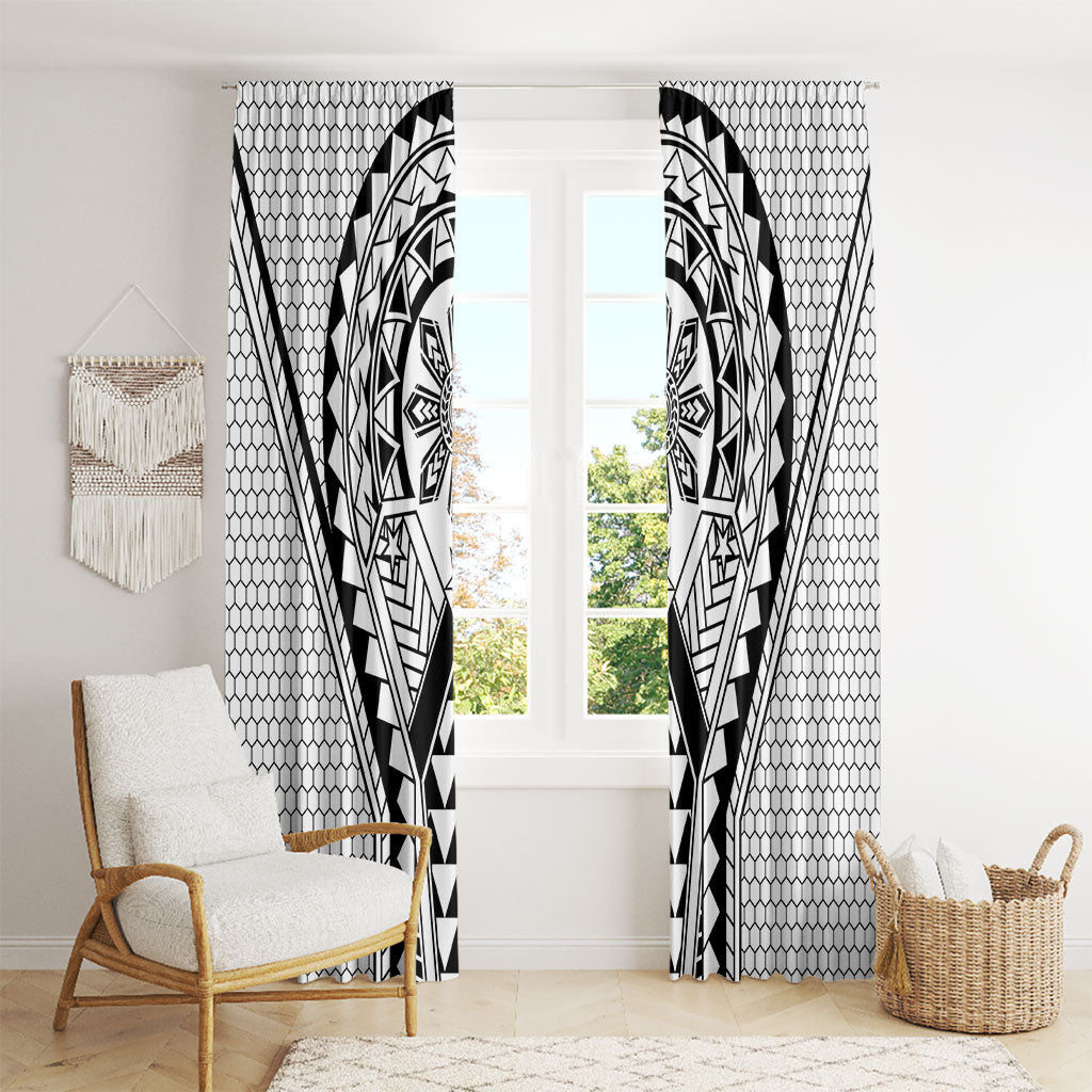 Philippines Batok Tribal Inspired Tattoo White Window Curtain