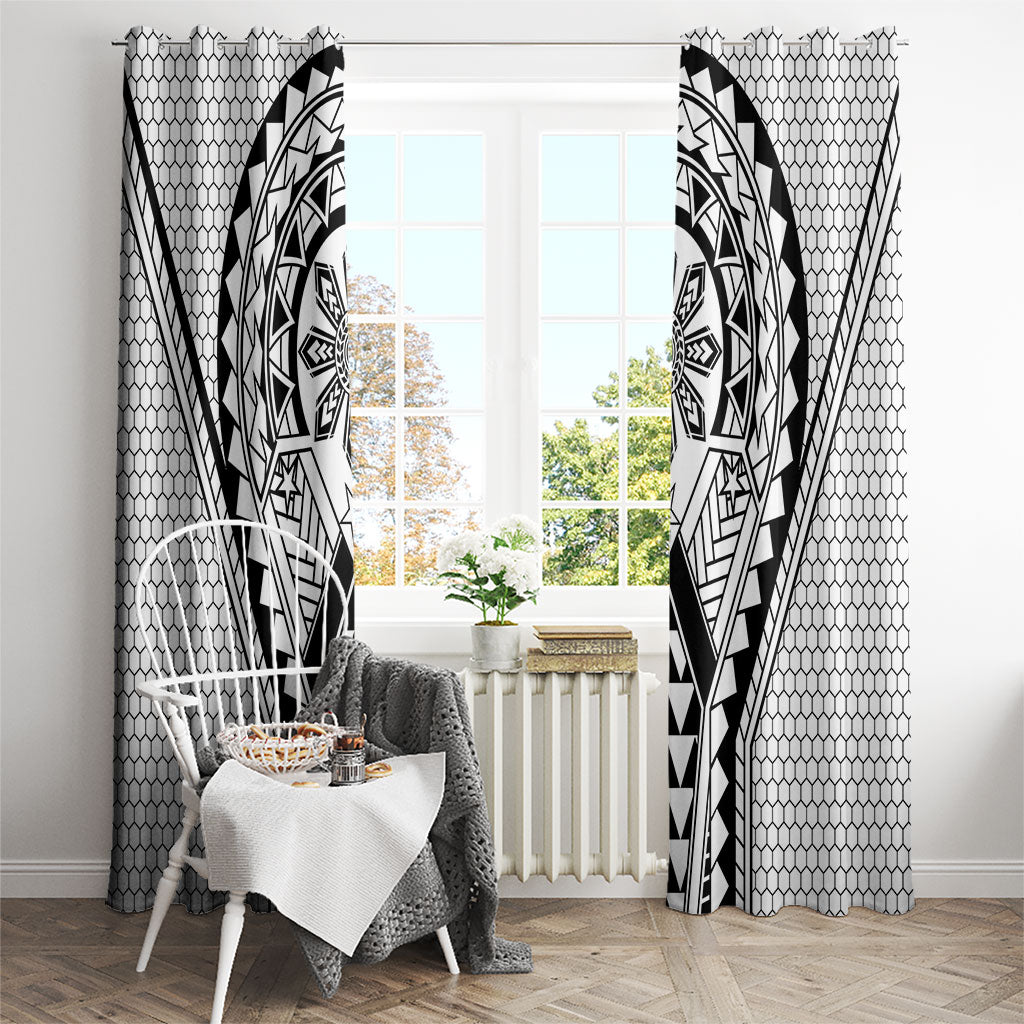 Philippines Batok Tribal Inspired Tattoo White Window Curtain