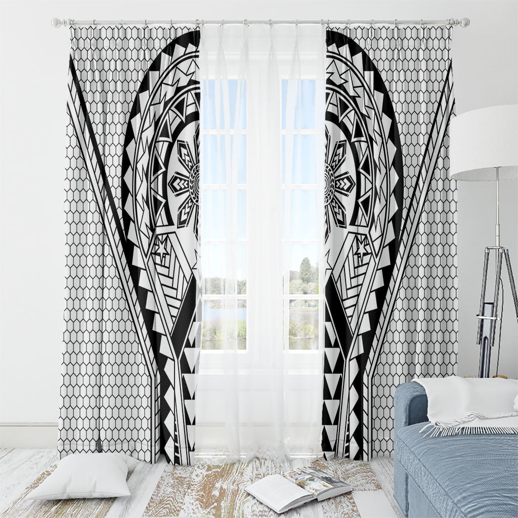 Philippines Batok Tribal Inspired Tattoo White Window Curtain