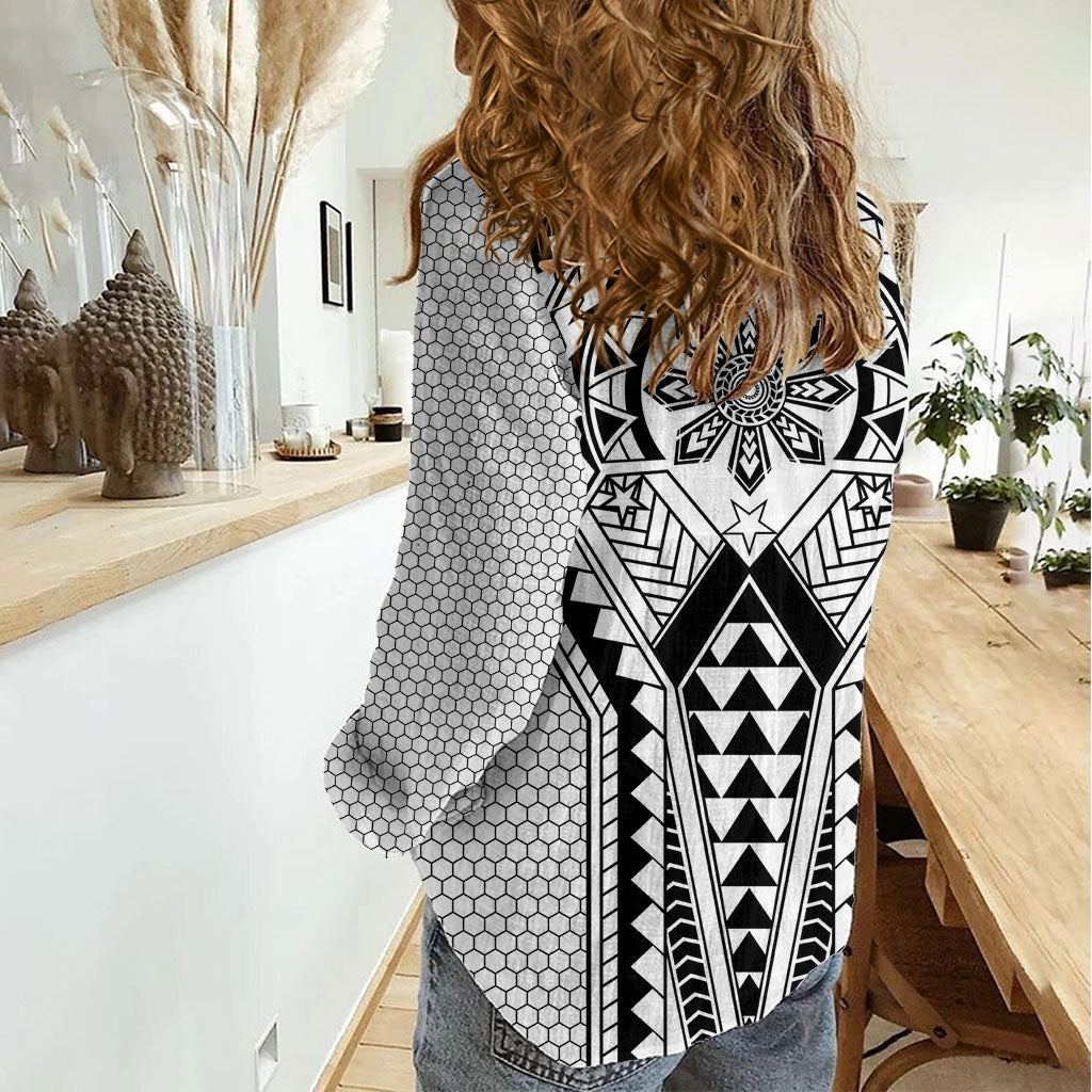 Philippines Batok Tribal Inspired Tattoo White Women Casual Shirt