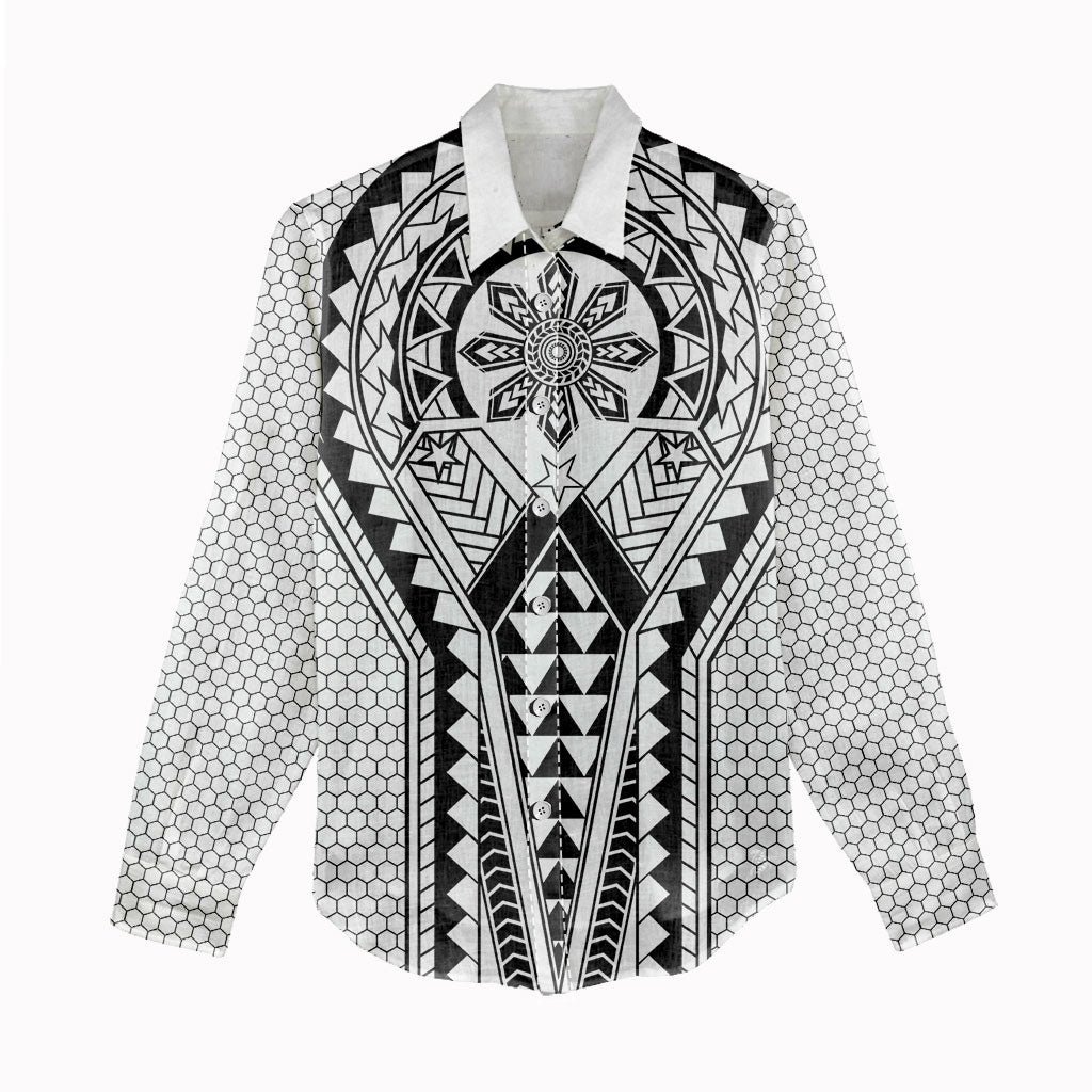 Philippines Batok Tribal Inspired Tattoo White Women Casual Shirt