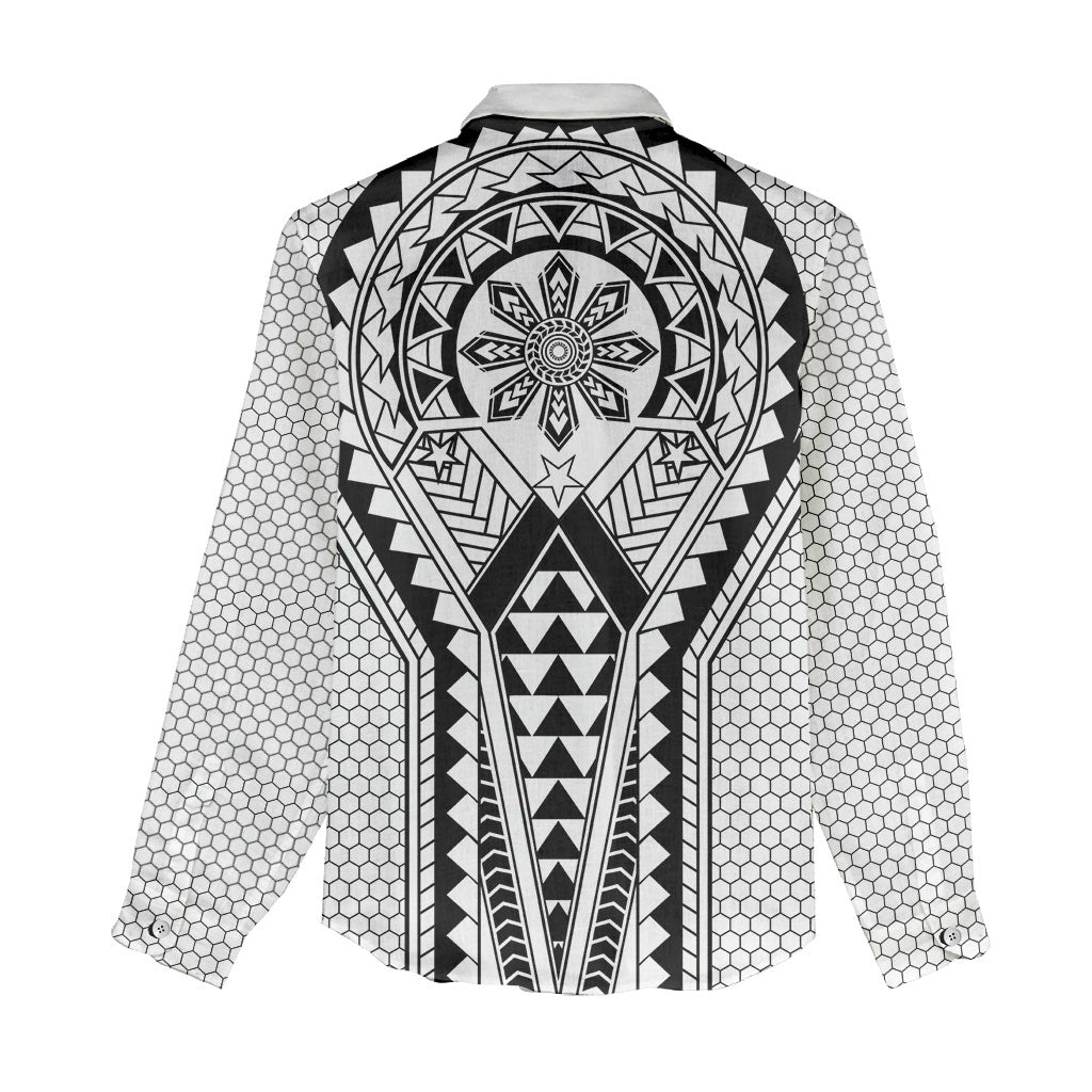 Philippines Batok Tribal Inspired Tattoo White Women Casual Shirt
