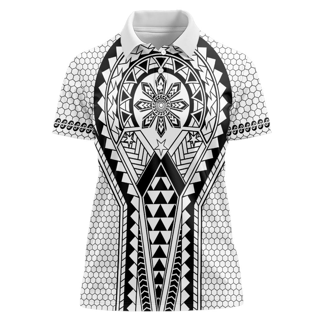 Philippines Batok Tribal Inspired Tattoo White Women Polo Shirt