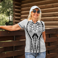 Philippines Batok Tribal Inspired Tattoo White Women Polo Shirt