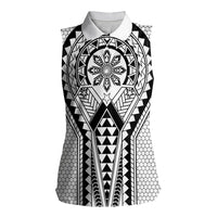 Philippines Batok Tribal Inspired Tattoo White Women Sleeveless Polo Shirt