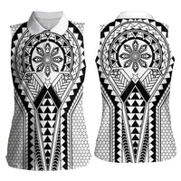 Philippines Batok Tribal Inspired Tattoo White Women Sleeveless Polo Shirt