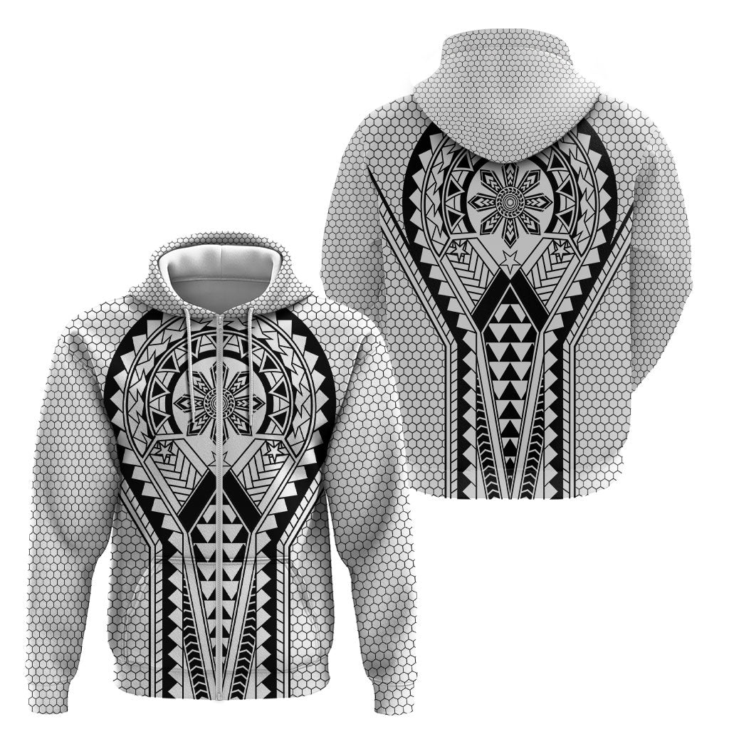 Philippines Batok Tribal Inspired Tattoo White Zip Hoodie