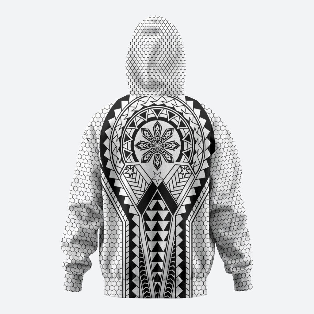 Philippines Batok Tribal Inspired Tattoo White Zip Hoodie