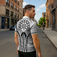 Philippines Batok Tribal Inspired Tattoo White Zipper Polo Shirt