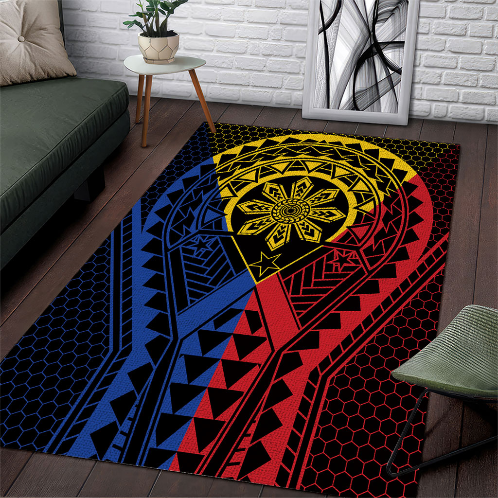 Philippines Batok Tribal Inspired Tattoo Area Rug