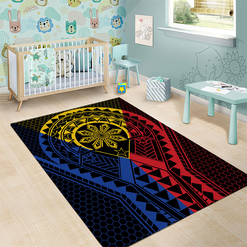 Philippines Batok Tribal Inspired Tattoo Area Rug