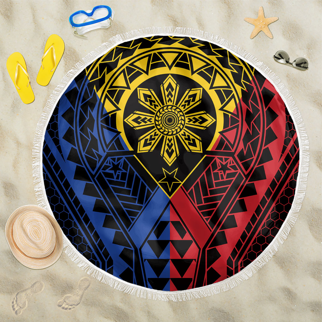 Philippines Batok Tribal Inspired Tattoo Beach Blanket