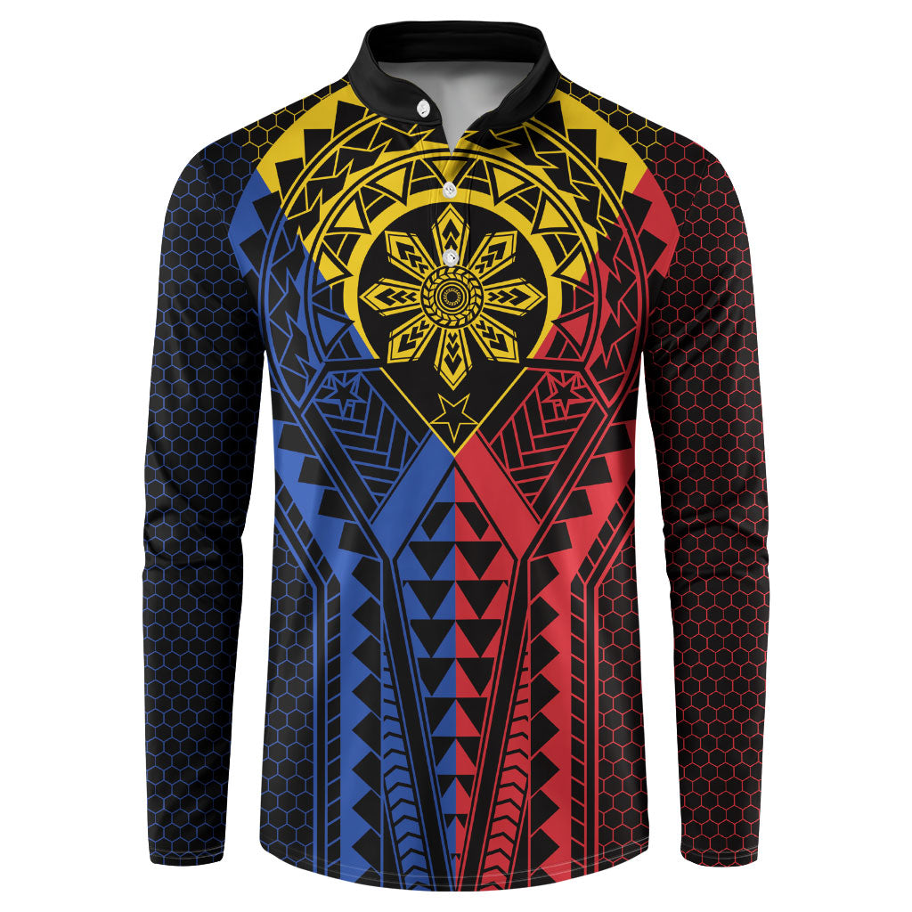 Philippines Batok Tribal Inspired Tattoo Button Sweatshirt
