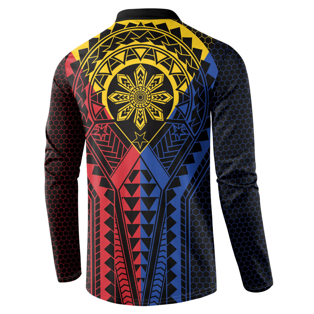 Philippines Batok Tribal Inspired Tattoo Button Sweatshirt