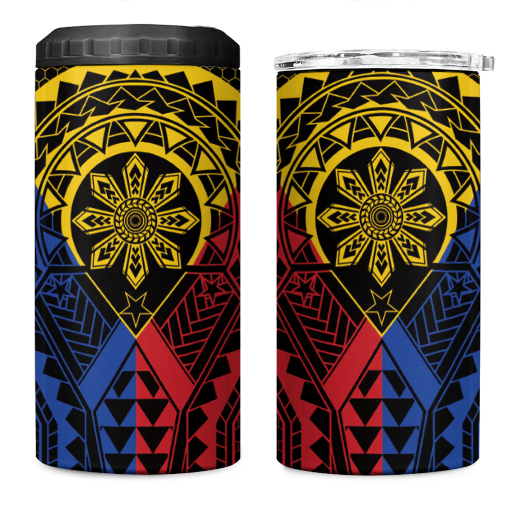 Philippines Batok Tribal Inspired Tattoo 4 in 1 Can Cooler Tumbler