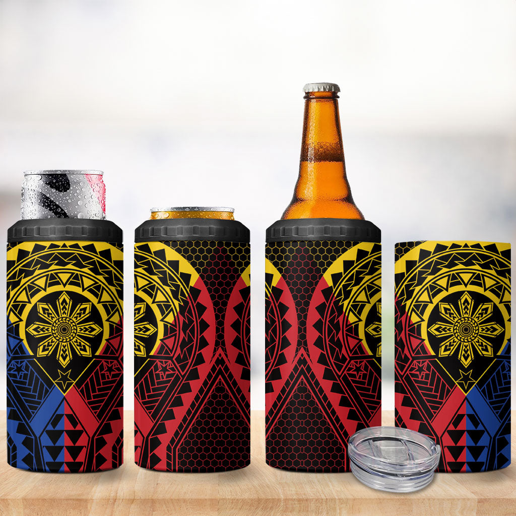 Philippines Batok Tribal Inspired Tattoo 4 in 1 Can Cooler Tumbler