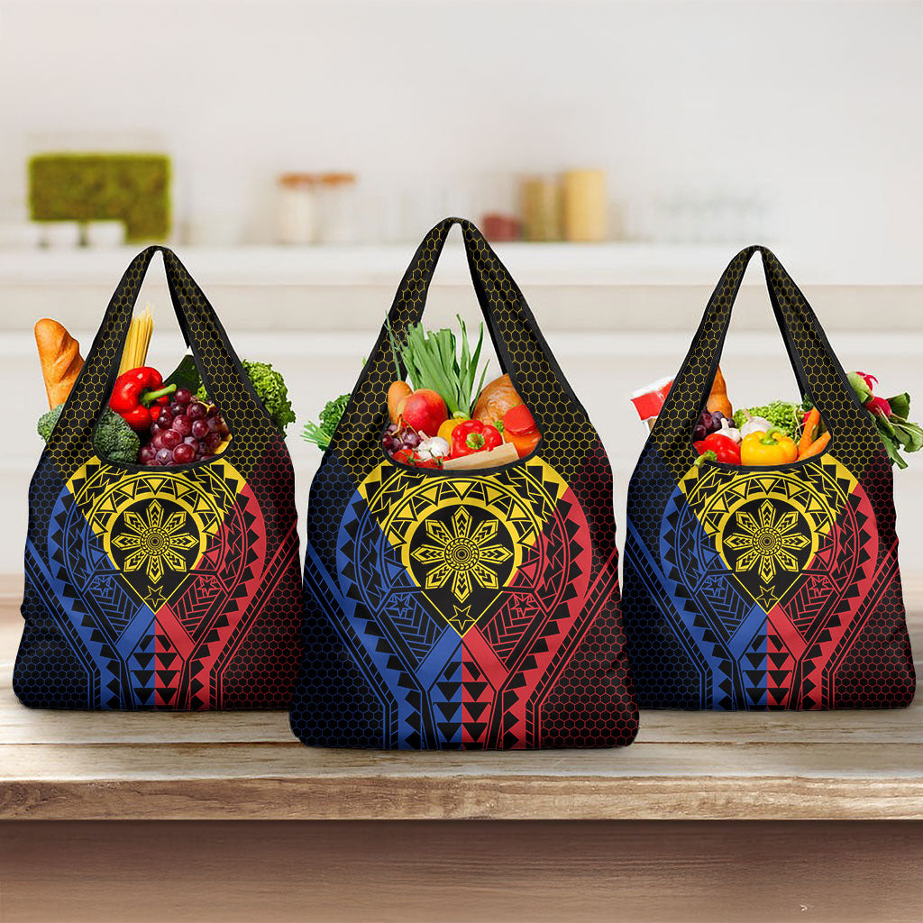 Philippines Batok Tribal Inspired Tattoo Grocery Bag