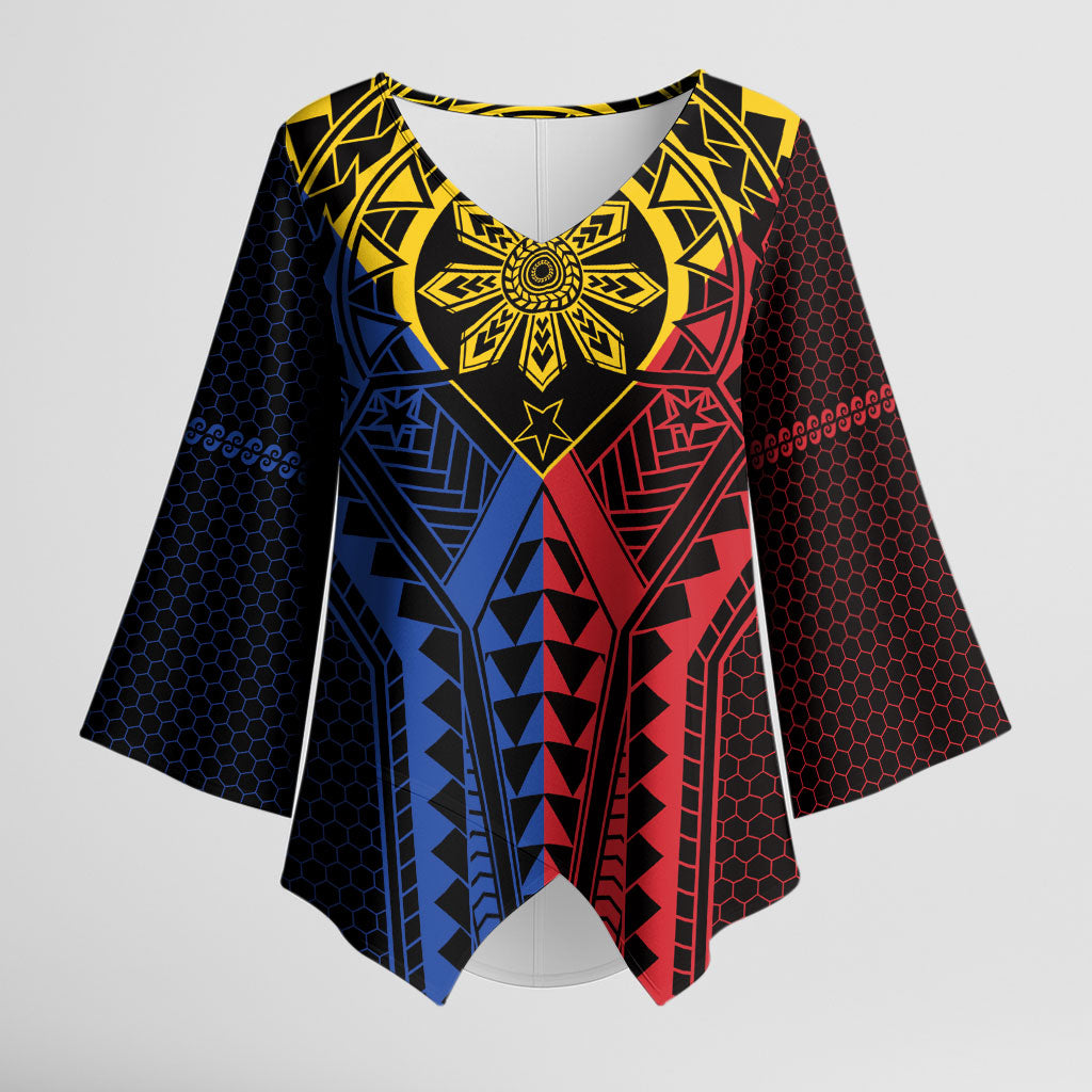 Philippines Batok Tribal Inspired Tattoo Kimono Sleeve Blouse