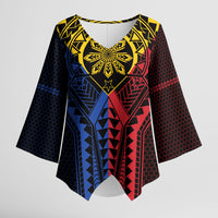 Philippines Batok Tribal Inspired Tattoo Kimono Sleeve Blouse