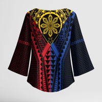 Philippines Batok Tribal Inspired Tattoo Kimono Sleeve Blouse