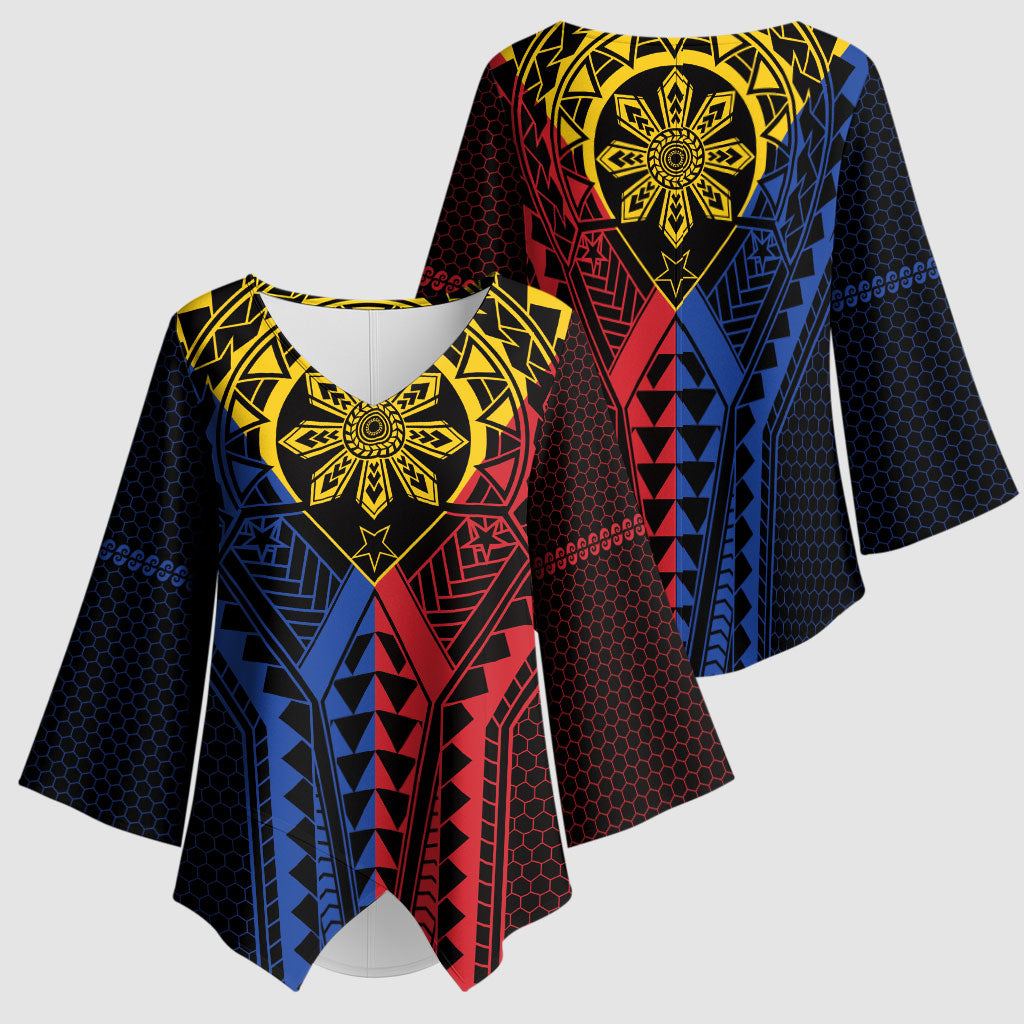 Philippines Batok Tribal Inspired Tattoo Kimono Sleeve Blouse