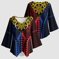 Philippines Batok Tribal Inspired Tattoo Kimono Sleeve Blouse