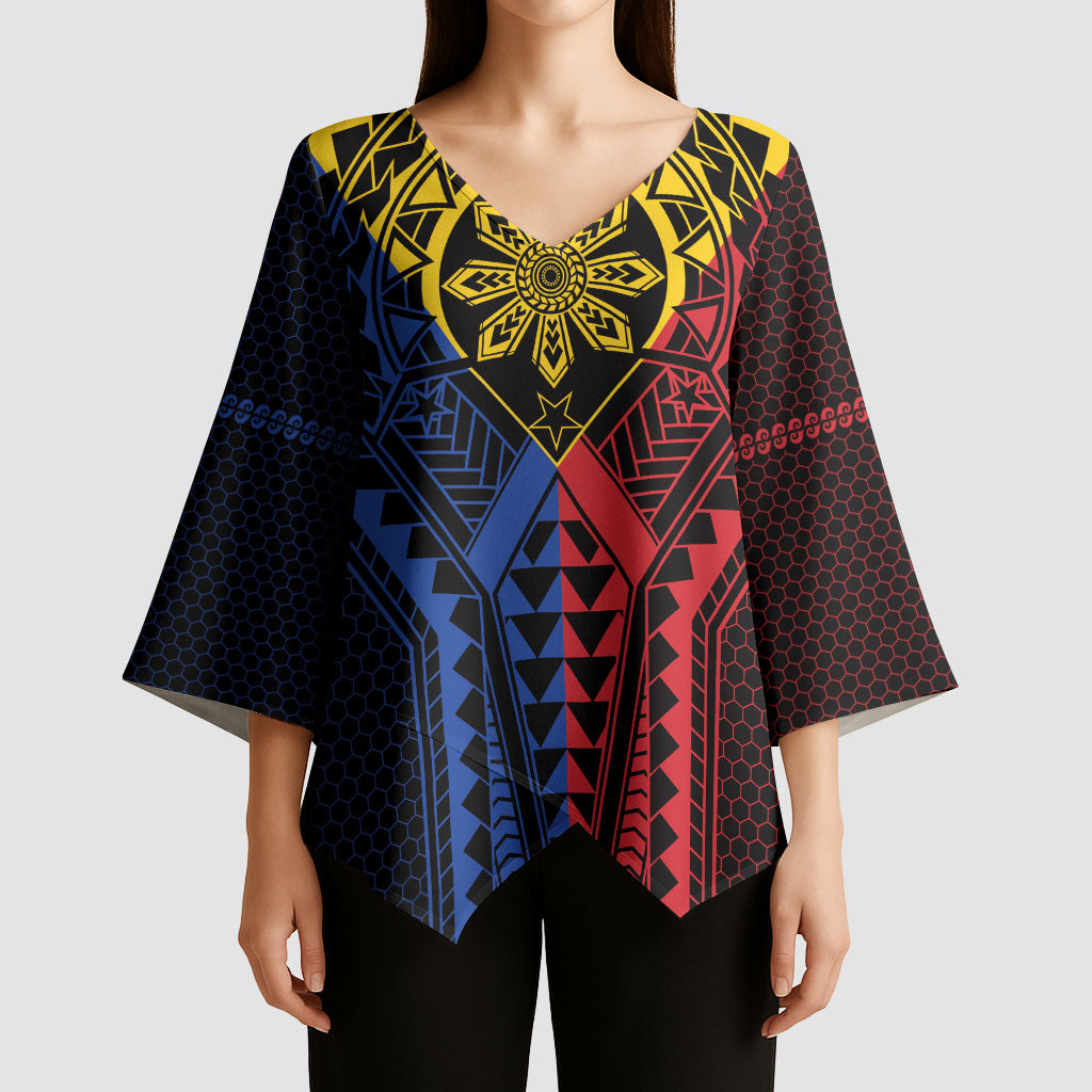 Philippines Batok Tribal Inspired Tattoo Kimono Sleeve Blouse