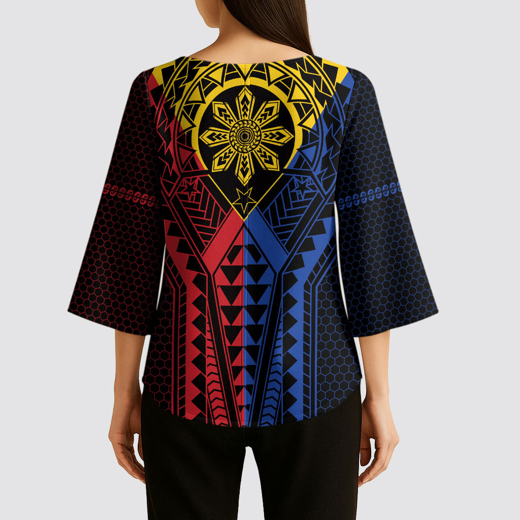 Philippines Batok Tribal Inspired Tattoo Kimono Sleeve Blouse