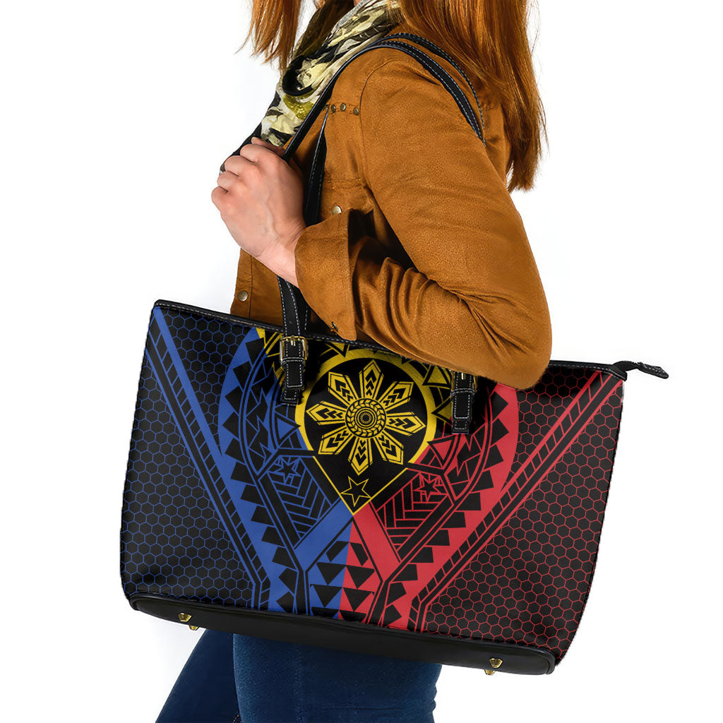 Philippines Batok Tribal Inspired Tattoo Leather Tote Bag