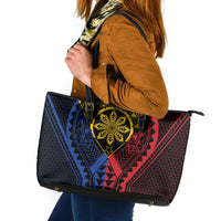 Philippines Batok Tribal Inspired Tattoo Leather Tote Bag