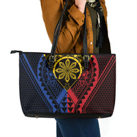 Philippines Batok Tribal Inspired Tattoo Leather Tote Bag