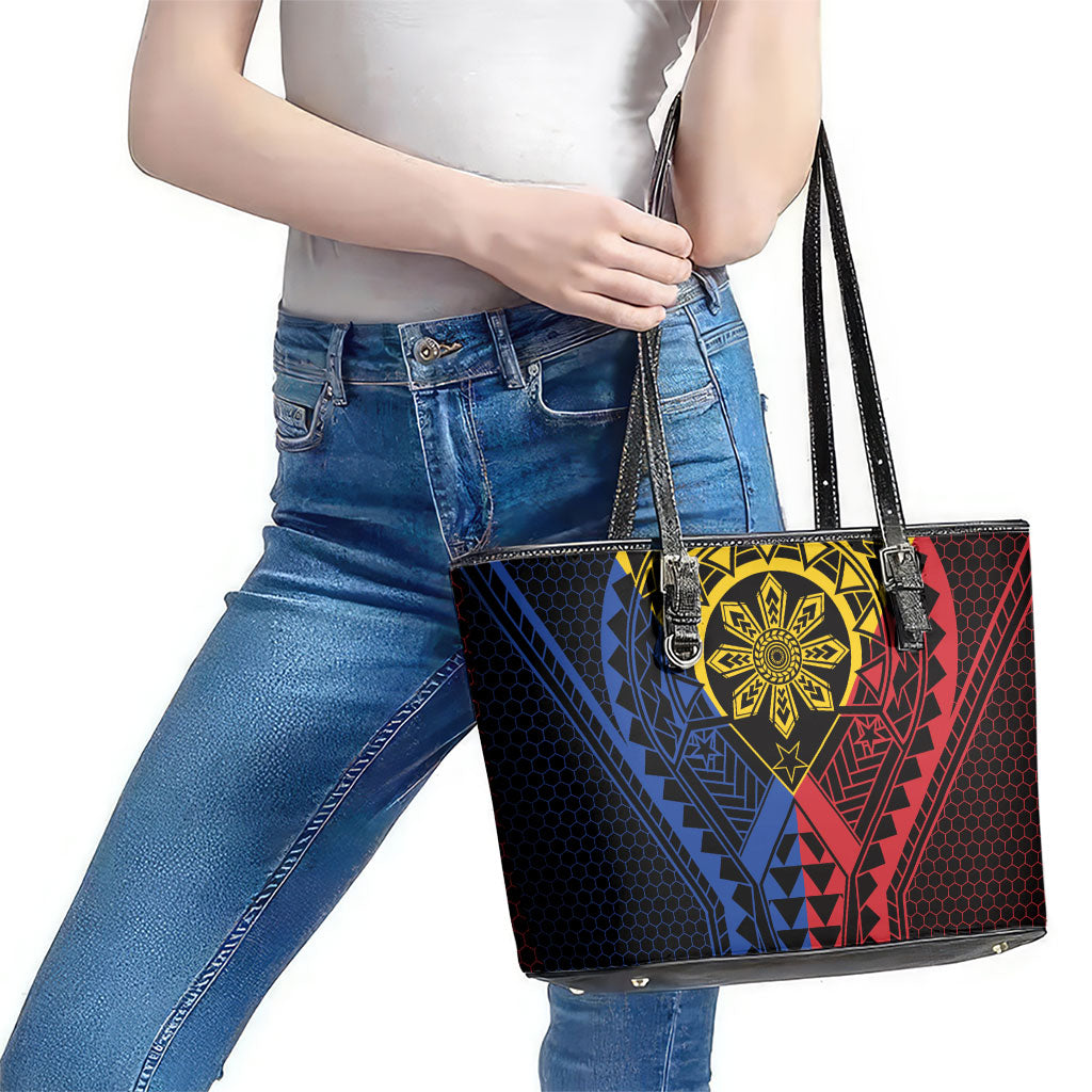 Philippines Batok Tribal Inspired Tattoo Leather Tote Bag