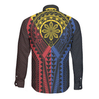 Philippines Batok Tribal Inspired Tattoo Long Sleeve Button Shirt