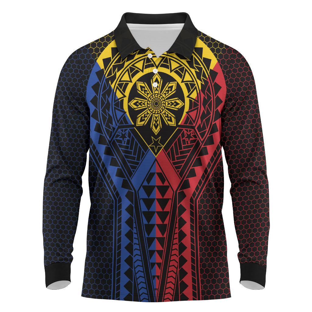Philippines Batok Tribal Inspired Tattoo Long Sleeve Polo Shirt