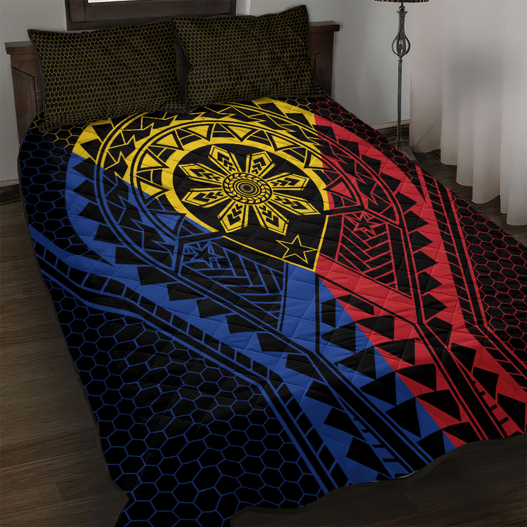 Philippines Batok Tribal Inspired Tattoo Quilt Bed Set