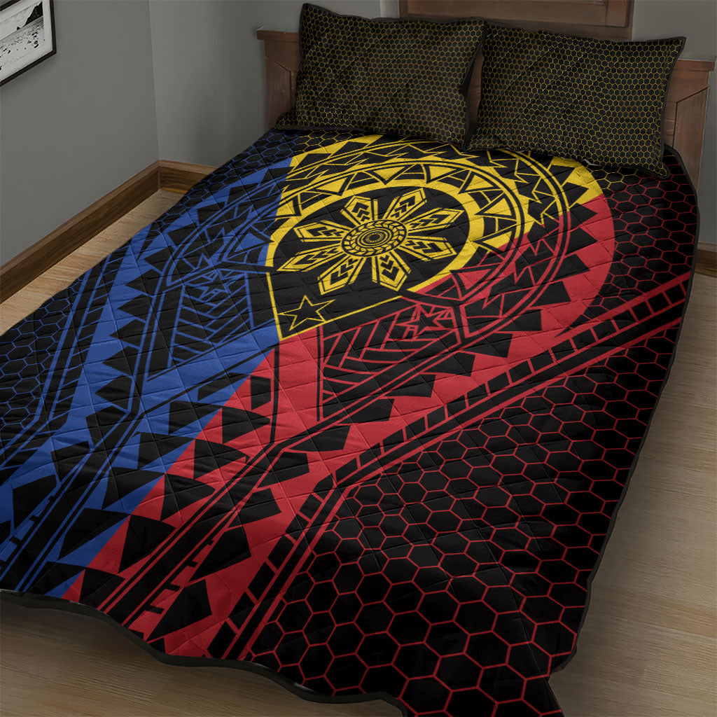 Philippines Batok Tribal Inspired Tattoo Quilt Bed Set