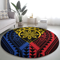 Philippines Batok Tribal Inspired Tattoo Round Carpet