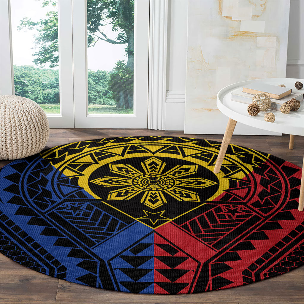Philippines Batok Tribal Inspired Tattoo Round Carpet